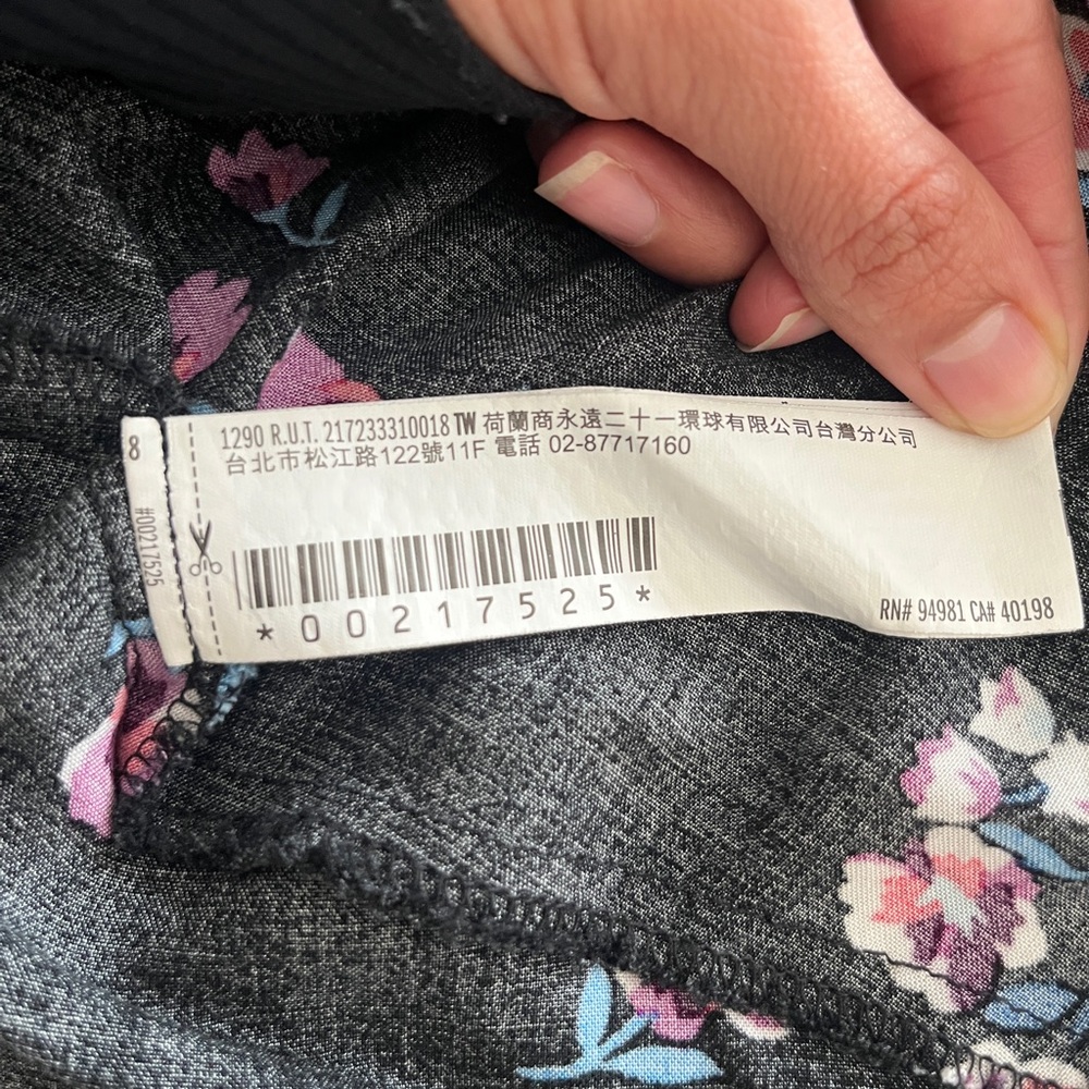 Forever 21 Black Floral Bell Sleeve Mini Dress- Size S - Picture 7 of 7